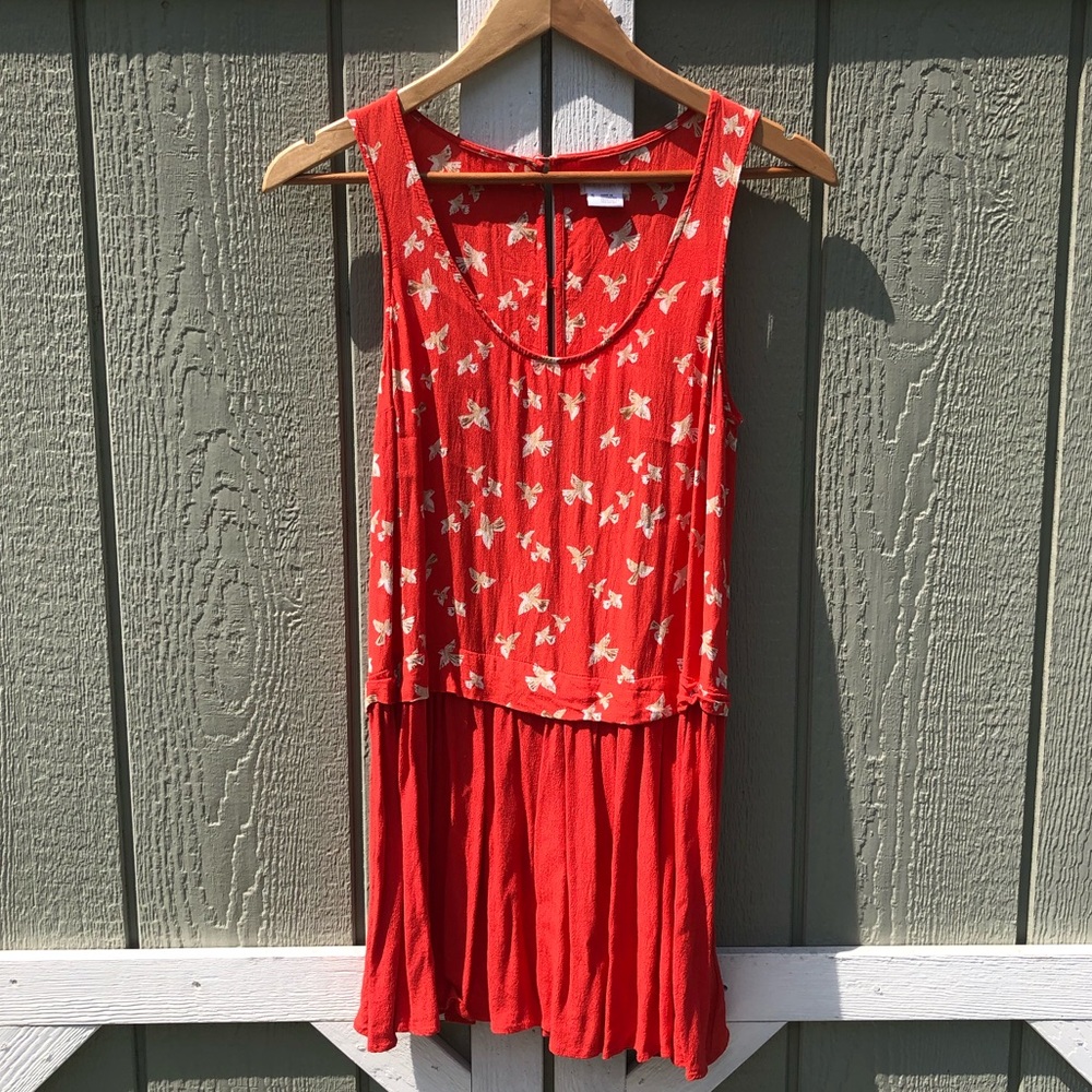 Urban Outfitters Orange Drop Waist Dress